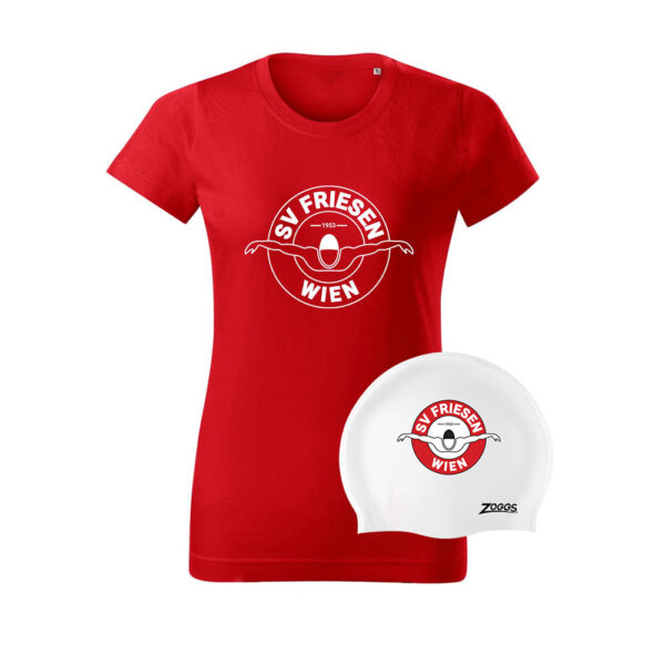 DAMEN Teamshirt & Badehaube weiß